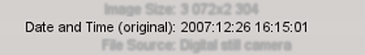 Example of date and time line in EXIF