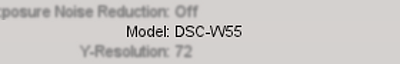 Example of date and time line in EXIF