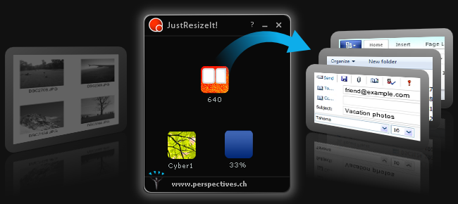 Dragging resized images from JustResizeIt! onto folders, documents and emails
